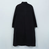 グッチ ホースビット ゴールドボタン マオカラー ウール ロングコート レディース ブラック