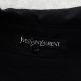 イヴサンローラン ヴィンテージ YSLロゴ ウール ステンカラーコート ブラック メンズ