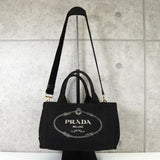 プラダ カナパ キャンバス 2way ハンドバッグ ショルダーバッグ ブラック
