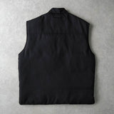 イヴ サンローラン ヴィンテージ リバーシブル YSLロゴ 刺繍 チェック柄 中綿ベスト ブラック / グレー