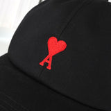 アミパリ アミ パリス ハートロゴ キャップ ブラック