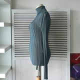 Acne Studios Women's Blue Ribbed Turtleneck