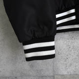 ステューシー ロゴ 刺繍 スタジャン ブラック