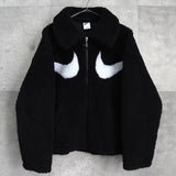 ナイキ ビッグ スウッシュロゴ ボアジャケット ブラック