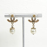 シャネル ココマーク ラインストーン スイングパール ピアス GP レディース