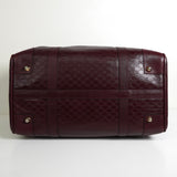 セリーヌ マカダム レザー 型押し ミニ ボストンバッグ ボルドー