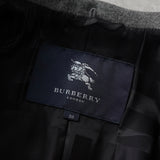 バーバリー リアル フォックスファー カシミヤ ウール ロゴボタン ファーコート ウールコート グレー レディース