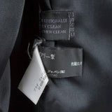 プラダ レザーパイピング フライフロント マオカラー ウール ロングコート グレー レディース