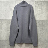 アミパリ アミ パリス ハートロゴ タートルネック ニット グレー