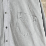 アミパリ アミ パリス ハートロゴ クロップドシャツ 長袖シャツ ブルーグレー