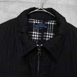 バーバリー ブルーレーベル ホースロゴ ノバチェック裏地 キルティングジャケット ブラック