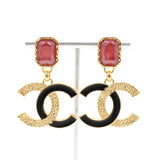 シャネル ココマーク ビジュー スイングピアス GP ブラック レディース