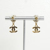 シャネル ココマーク フラワー ラインストーン ピアス GP ブラック レディース