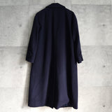 バーバリー ウール ステンカラーコート ネイビー