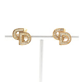 クリスチャン ディオール CDロゴ ラインストーン イヤリング GP レディース