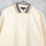 バーバリー ロゴ 長袖ポロシャツ ベージュ