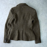 ポロ ラルフローレン シングル ツイード テーラードジャケット ブラウン レディース