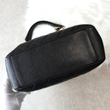 シャネル 9番台 ココマーク マトラッセ キャビアスキン チェーントートバッグ ブラック - NEWSED