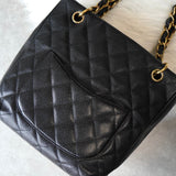 シャネル 9番台 ココマーク マトラッセ キャビアスキン チェーントートバッグ ブラック - NEWSED