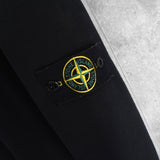 ストーンアイランド コンパスバッジ ハーフジップ ガーメントダイ スウェット ブラック メンズ