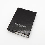 イヴ サンローラン YSLロゴ エナメル カードケース ブルー 箱付き