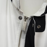 イヴ サンローラン ヴィンテージ YSLロゴ ブルゾン ジャケット ホワイト / ネイビー