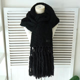 サンローラン パリ ニット フリンジ ロングマフラー