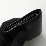 ロエベ リピートアナグラム レザー 二つ折り財布 ブラック