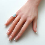 グッチ ハート ブルー シルバー925 指輪 リング 10号 - NEWSED