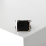 メゾンマルジェラ 四つタグ シグネットリング 指輪 シルバー925 シルバー/ブラック 17号 - NEWSED