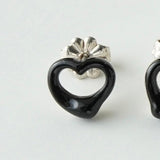ティファニー オニキス オープンハート シルバー925 ピアス ブラック - NEWSED