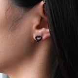 ティファニー オニキス オープンハート シルバー925 ピアス ブラック - NEWSED