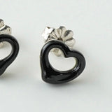 ティファニー オニキス オープンハート シルバー925 ピアス ブラック - NEWSED