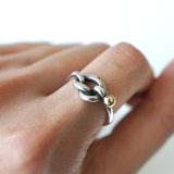 ティファニー ラブノット シルバー925 K18 コンビ 指輪 リング 11号 - NEWSED