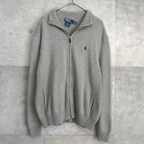 ポロ ラルフローレン ポニーロゴ ドライバーズニット グレー