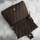 フェンディ マンマバケット ズッカ キャンバス / レザー ワンショルダーバッグ ブラウン