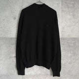 イヴサンローラン ヴィンテージ YSLロゴ モックネック ニット ブラック