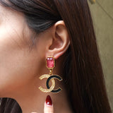 シャネル ココマーク ビジュー スイングピアス GP ブラック レディース