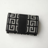 ジバンシィ ヴィンテージ Gロゴ キャンバス / レザー 二つ折り財布 グレー / ブラック 箱付き