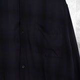 エヌハリウッド オンブレシャツ レーヨンシャツ 長袖シャツ ブラック