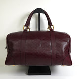 セリーヌ マカダム レザー 型押し ミニ ボストンバッグ ボルドー