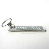 クリスチャン ディオール プレート チャーム キーリング キーホルダー シルバー / ブルー