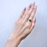 シャネル カメリア ツイスト リング 指輪 ブラック GP 10号