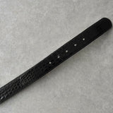 セリーヌ ヴィンテージ サルキー 輪馬車 GP バックル クロコ レザー ベルト ブラック / ゴールド レディース