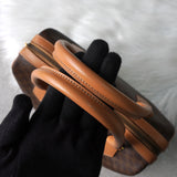 セリーヌ マカダム PVC レザー ミニボストンバッグ ハンドバッグ ブラウン