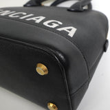 バレンシアガ ヴィル レザー 2way ハンドバッグ ショルダーバッグ ブラック