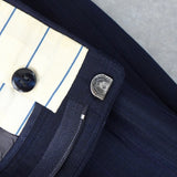 イヴ サンローラン ヴィンテージ ストライプ柄 シングル テーラードジャケット ツータック スラックス セットアップ ネイビー メンズ