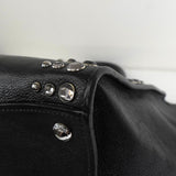 プラダ レザー ビジュー スタッズ 2way ハンドバッグ ショルダーバッグ ブラック