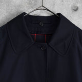 バーバリー ヴィンテージ ノバチェック襟 ウールライナー付き ステンカラーコート ネイビー メンズ