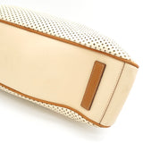 プラダ ロゴ パンチングレザー ハンドバッグ ベージュ